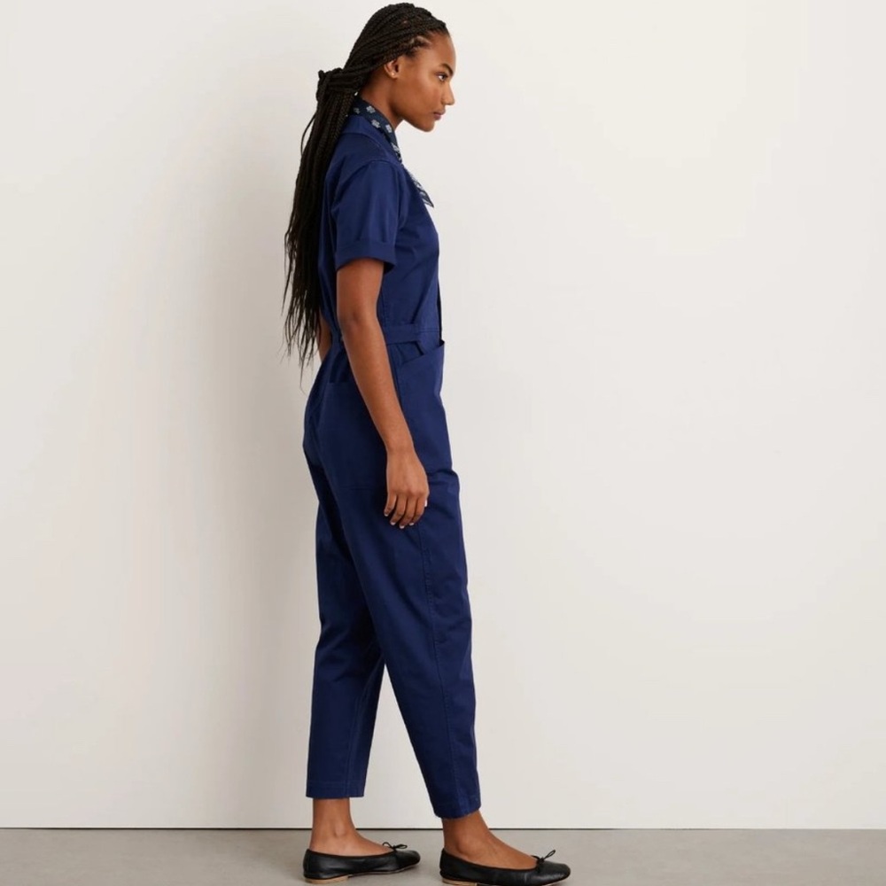 Alex Mill Standard Short Sleeve Jumpsuit in Navy Blue